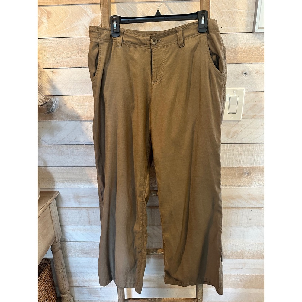 Tommy Bahama Leigh Fit Brown Cupro Cotton Straight Leg Pants Womens 10